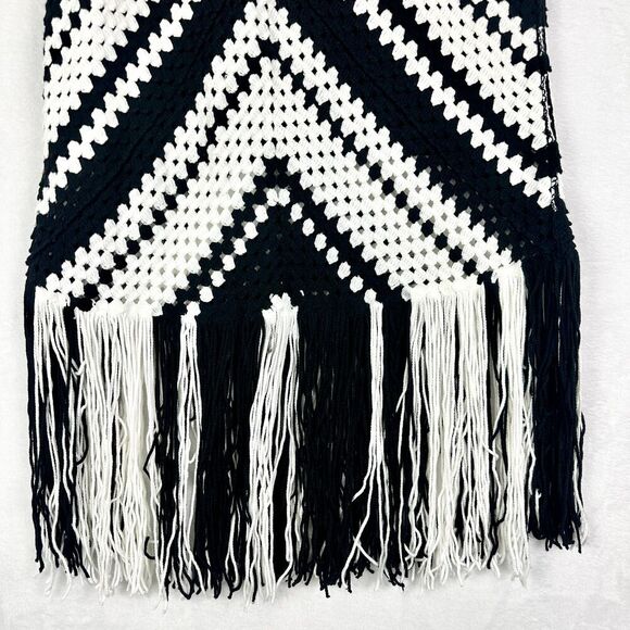 Fore Crochet Knit Maxi Skirt Size Medium Fringe Boho Western Cottagecore - Picture 5 of 7